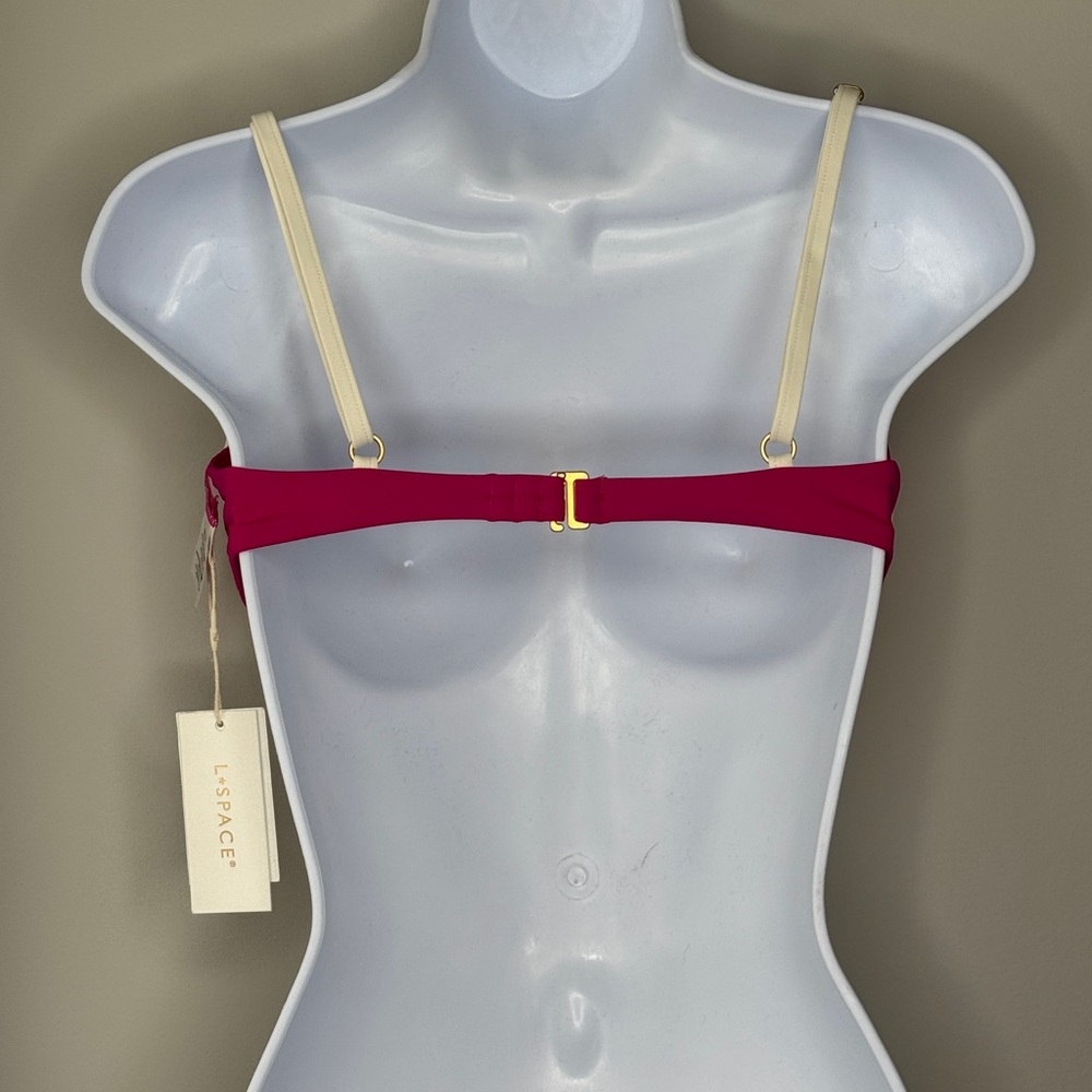 L*Space Nico Bikini Top XL Pink Underwire Bougainvillea & Cream Vacation Swim - Picture 5 of 11